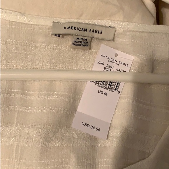 AEO WHITE BUTTON BLOUSE - Picture 3 of 3